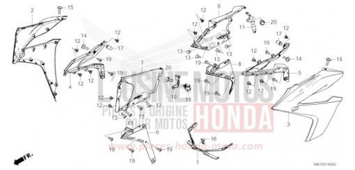 CARENAGE MILIEU CBR650RACR de 2024